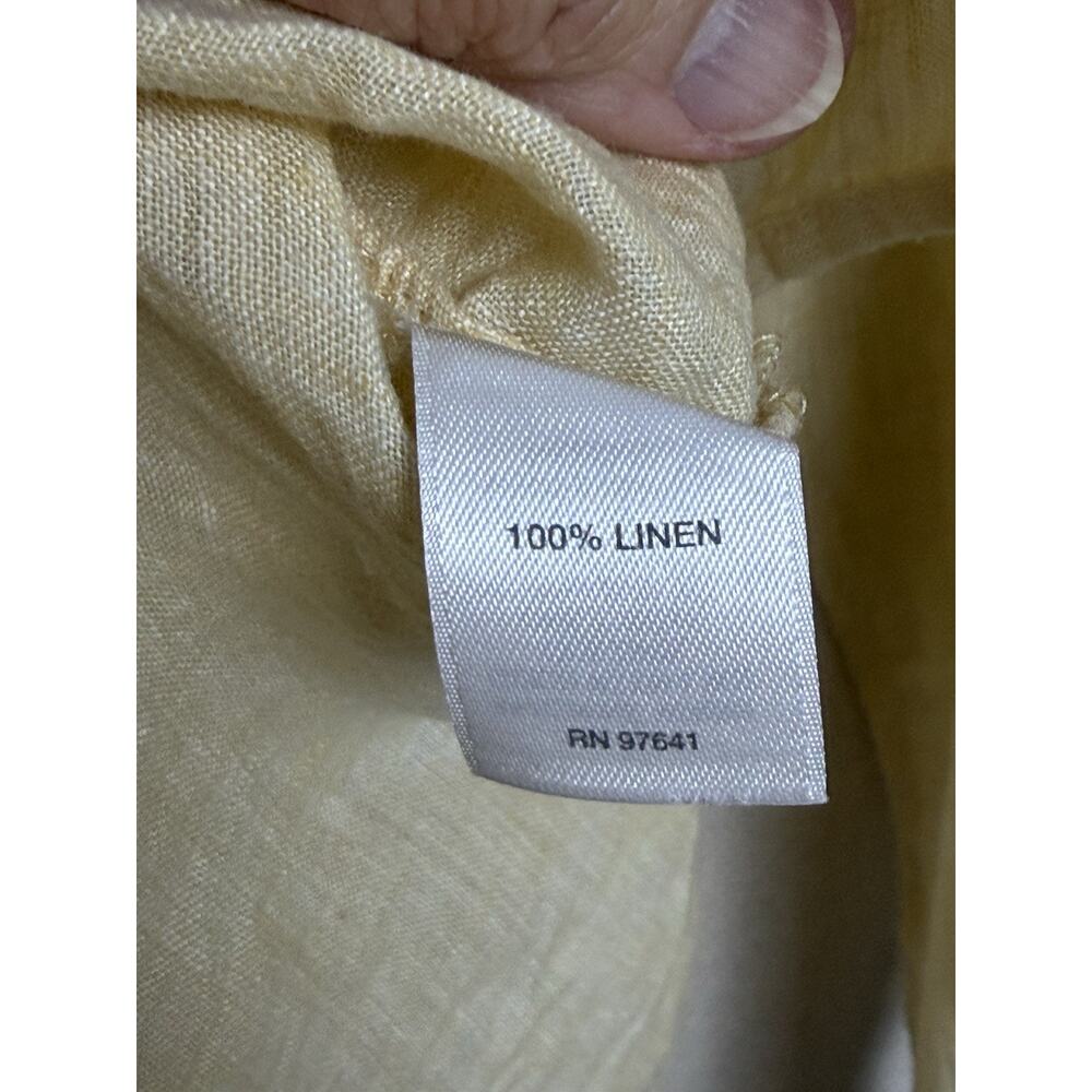 J.Jill Love Linen Women's Button Up Tunic Long Sleeves Sz M Yellow Feminine - Picture 14 of 15